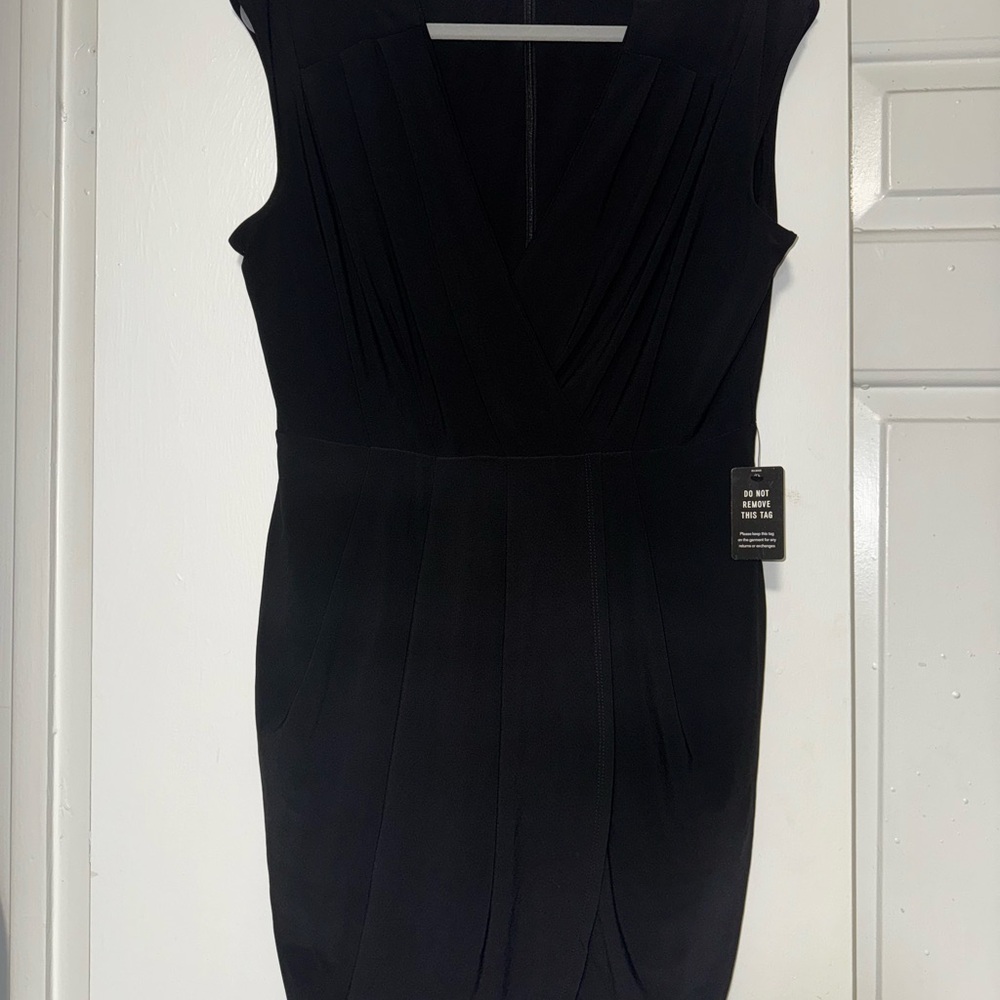 Express Black V-Neck Sheath Mini Dress